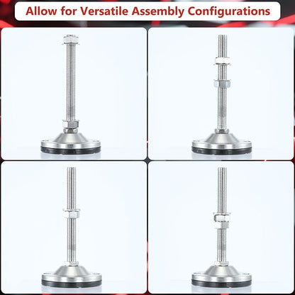 Heavy Duty 5000 lb Capacity Stainless Steel Adjustable Leveling Feet - Image 4