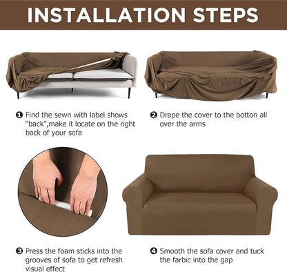 Peryiter 3 Pcs Couch and Loveseat Covers Set Sofa Cover - Image 5