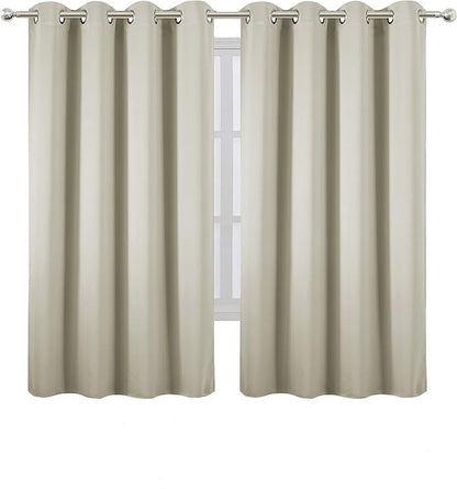 Light Beige Thermal Blackout Curtains/52 x 63 Inch/Set of 2 Panels Room - Image 2