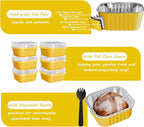 25 Pack Square Mini Cake Pans with Lids,Mini Loaf Pans with Lids,Aluminum Foil Baking Cups,Disposable Ramekins Cupcake Cups,Dessert Cups for Wedding Birthday Party Picnics,5oz (Gold)