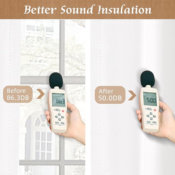 100% Blackout Linen Curtains 45 Inches - Image 5