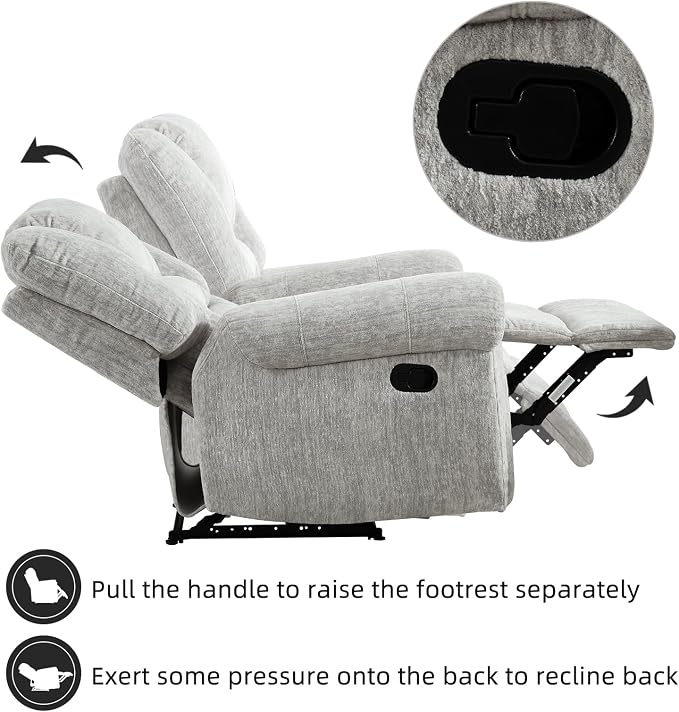 CANMOV Manual Recliner Chair, Classic and Traditional Manual Recliner Chair - Image 8