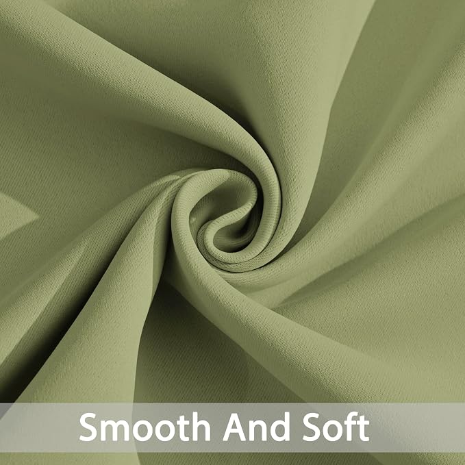 Yakamok Room Darkening Curtains 52x96 inch Length Sage Green-Living Room | 2 - Image 5