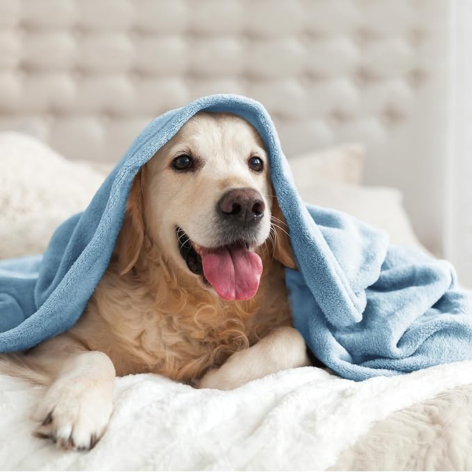 BEDELITE Fleece Blanket Soft Plush King Bed Blanket Washed Blue 108"x90" | - Image 9