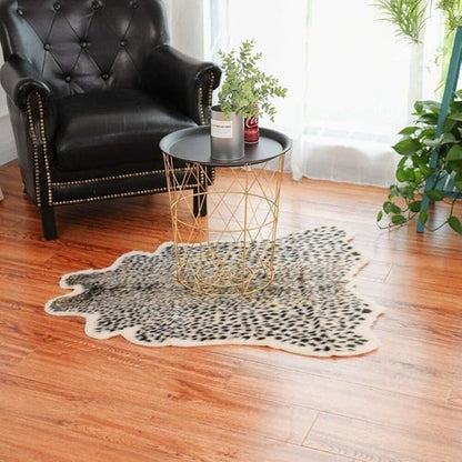 Leopard Print Area Rug Faux Cowhide Skin Fur Non-Slip Cheetah Rug Small Accent - Image 7