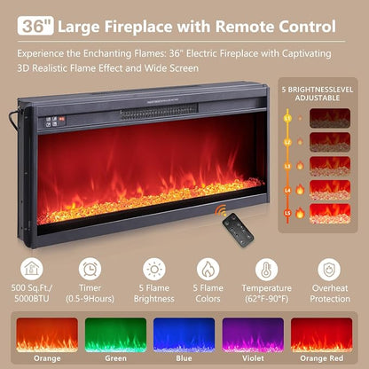 IFGET 70" Fluted Fireplace TV Stand - Image 3