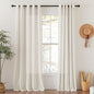 NICETOWN Natural Linen Curtains 96 inch Long, Grommet Semi Sheer Linen Burlap by NICETOWN