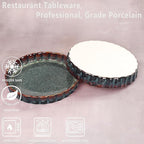 Ceramic Pie Pan Quiche Baking Dish, 11 Inch Round Ruffled Edge Au Gratin Baking Dishes, 1.4 Quart Non-Stick Pie Dish, Tart Pan, Pie Plate for Apple, Oven, Dishwasher and Microwave Safe