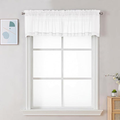 Chyhomenyc Sheer Valances for Windows, Light Filtering Small Window Curtains by Chyhomenyc