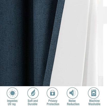 H.VERSAILTEX Linen Blackout Curtains 45 Inches Long 100% Absolutely Blackout - Image 7