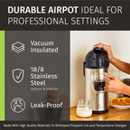 Coffee Carafe Airpot & Cleaning Brush - 101oz / 3L Airpot 12 Hours Hot Water Dispenser or 36 Hours Cold Drink Dispenser with Pump - Easy Dispensing Coffee Carafes for Keeping Hot Extra Large - Cresimo