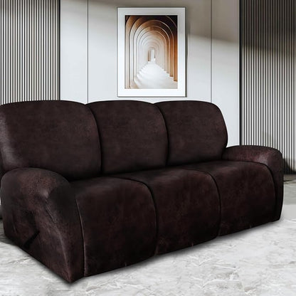 ANARACHON Leather Look Recliner Couch Cover 8-Piece Recliner Sofa Slipcovers 3 - Image 2