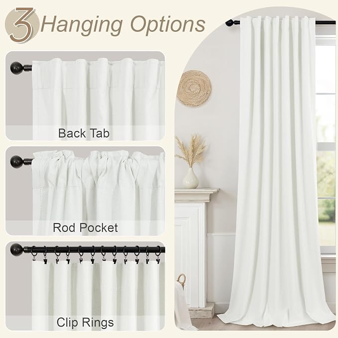 102 Inch Blackout Curtains 2 Panel Set Length Modern Decorative Dark Out Curtain - Image 6