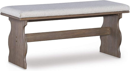 Linon Lucy Natural Wood and Linen Upholstered Corner Nook Kitchen Dining Set - Image 13