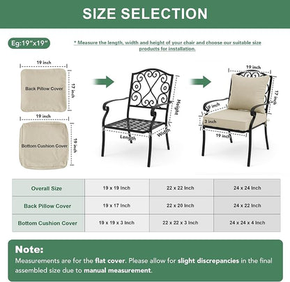 Summsun Patio Chair Cushions 24 x 24 Inch, Faux Linen Outdoor Furniture Cushions - Image 7