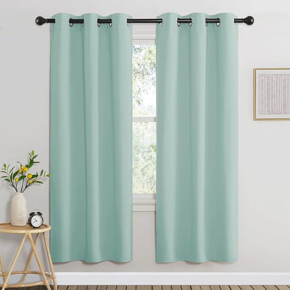 NICETOWN Aqua Blue Bedroom Curtains 72 inches Long, Grommet Blackout Thermal by NICETOWN