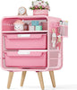 SYKIARIOL Pink Nightstand, Cute End Table by SYKIARIOL