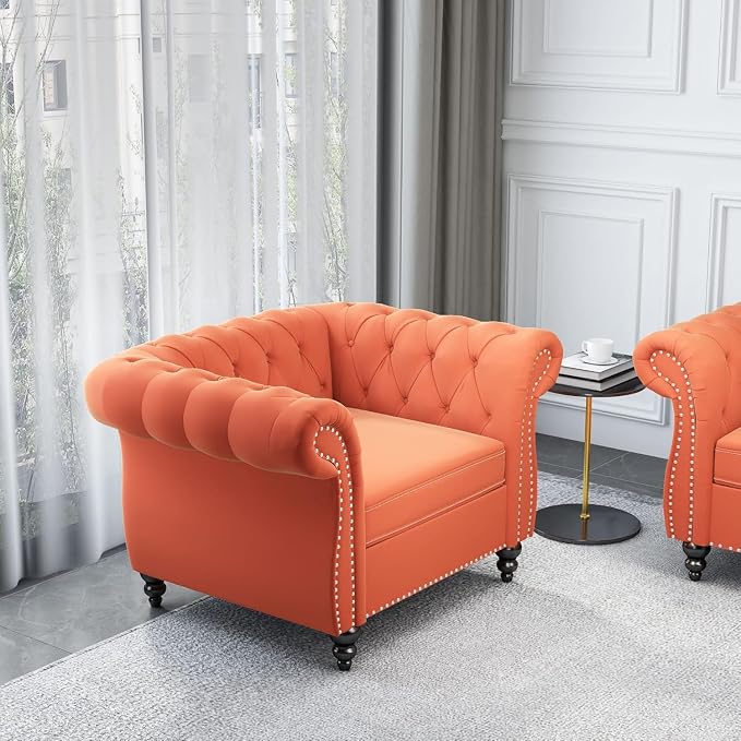Mid-Century Sofa Chair, Velvet Accent Chair - Image 8