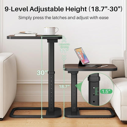 Kitstorack TV Tray Table, Adjustable Height & Rounded Metal Corners, Snack Table - Image 4