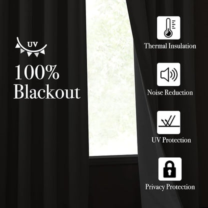NICETOWN Faux Linen 100% Blackout 108 inch Curtains - Image 3