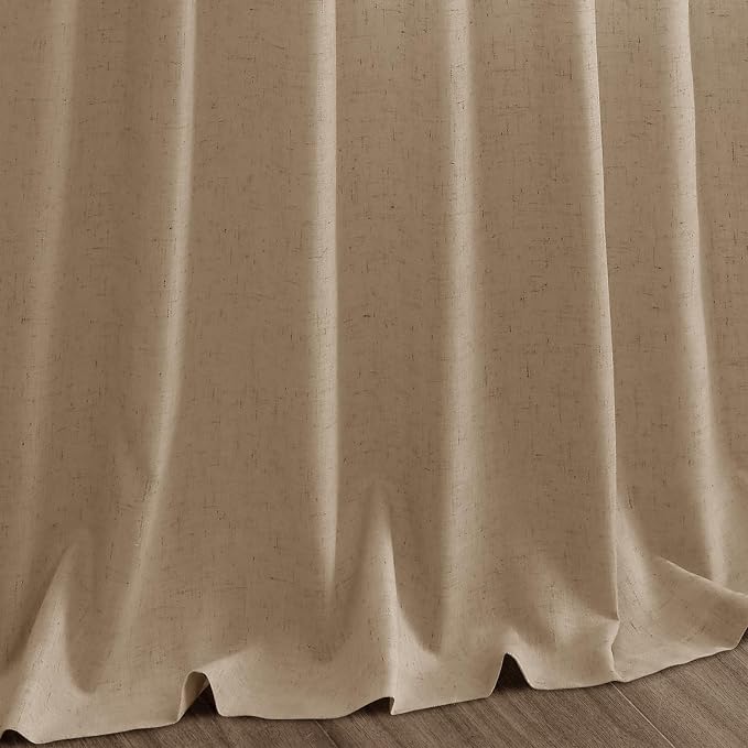 Sand Beige Linen Curtains 132 Inch Length - Image 9