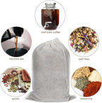 50pcs No Mess Large Cold Brew Bags, 8x12 inch Disposable Coffee Filter Bag Fine Mesh Hops Brewing Drawstring Pouches for Iced Coffee