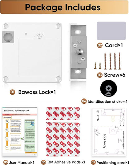 Smart Cabinet Lock Bluetooth Hidden Safety RFID Kid Keyless Drawer Locks - Image 8