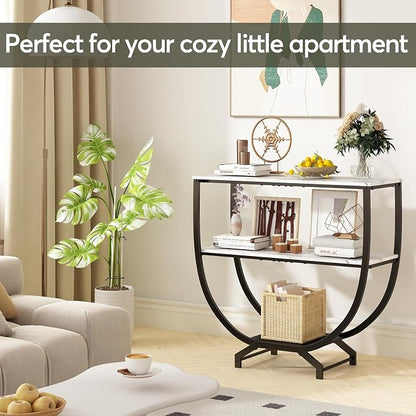GILLAS 3 Tier Console Tables, Sofa Table Behind Couch Table, Industrial - Image 9