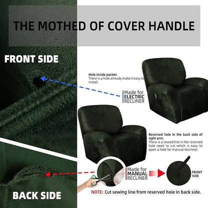 ANARACHON Recliner Chair Covers Leather Like, 4 Pieces Recliner Cover - Image 6