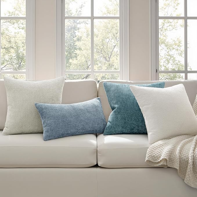 MIULEE Decorative Couch Throw Pillow Covers 18x18 Inch Light Blue 2 Pack | - Image 3