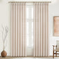 PleatedDrapes Textured Semi Sheer Burlap Curtains 84 Inches Long, Neutral by PleatedDrapes