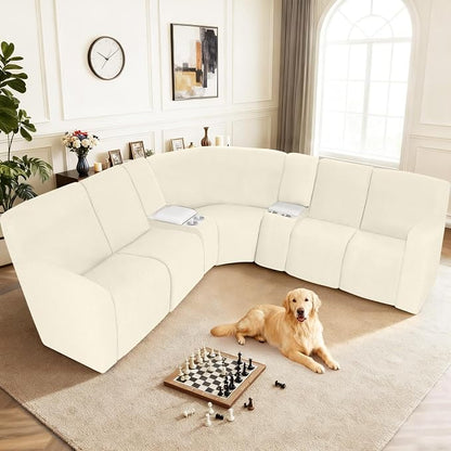 ALIECOM 100% Waterproof Recliner Sectional Couch Covers L Shape Stretch Corner - Image 2