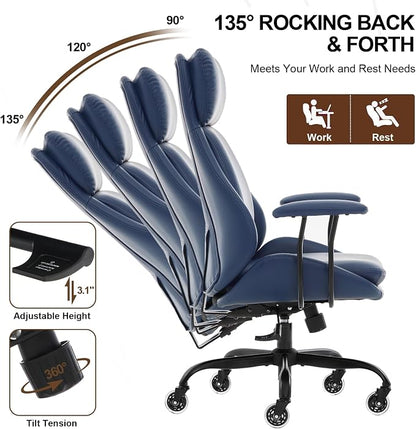 E-Motie Office Chair, Leather Desk Chair - Image 6