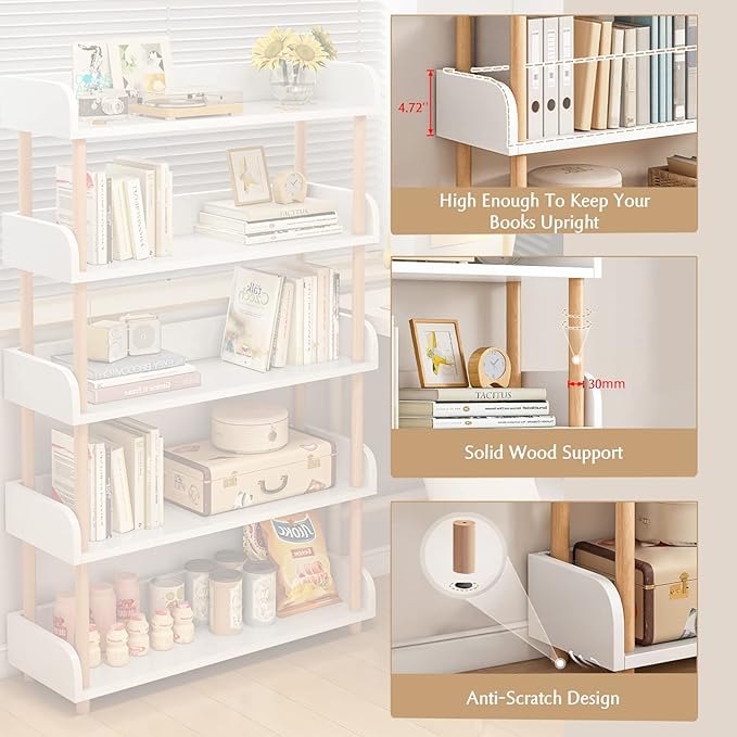 OSCHF 5-Tier Wooden Open Bookcase - Image 6