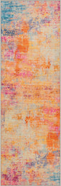 3x14 Washable Runner Rug：Modern Abstract Soft Carpet Galaxy Haze | by FXRHLP