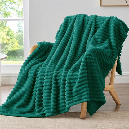 BEDELITE Ribbed Fleece Throw Blanket by BEDELITE