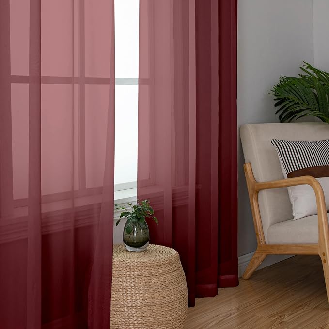 Simplebrand Red Sheer Panles 72 Inches Long 2 Panels - Image 7