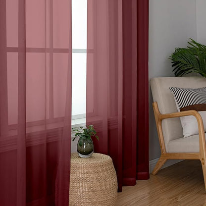 Simplebrand Red Sheer Panles 72 Inches Long 2 Panels - Image 7