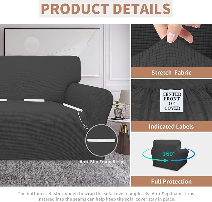 Easy-Going 100% Waterproof Chair Couch Cover, Stretch Jacquard Sofa Cover | - Image 4