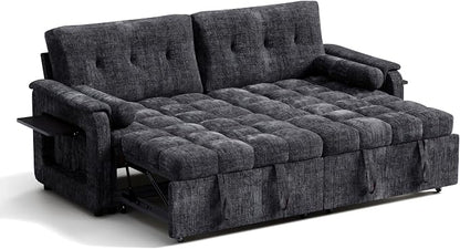 Convertible Sleeper Sofa Bed, 86 Inch Chenille Pull Out Couch - Image 11