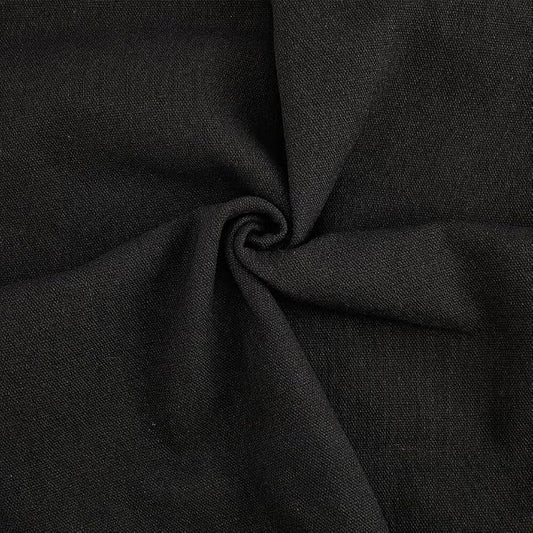 59 Inch Black Linen Cotton Canvas Embroidery Fabric by The Yard Solid Color by CABODYALS