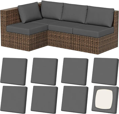 8Pcs Outdoor Cushion Covers, Stretch Patio Furniture Couch Chair Slipcovers | by VORSHAPE