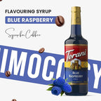 Jimoco® Syrup Pump Dispenser + Torani® Blue Raspberry Syrup, 25.4 oz - Coffee Syrup Pump & Flavoring Bundle