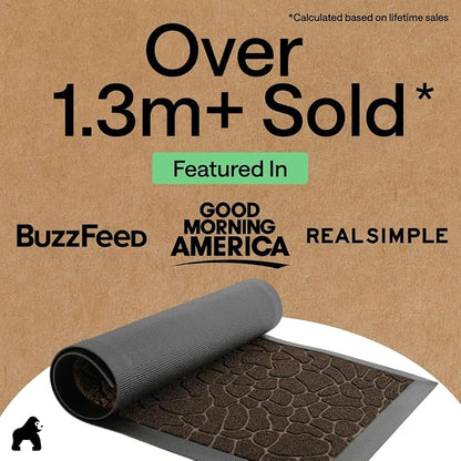 GORILLA GRIP 100% Waterproof All-Season WeatherMAX Doormat, US Designed Natural - Image 4