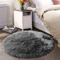 Latepis Round Area Rugs Dark Gray 6.7ft Faux Sheepskin Fur Circle Rug by Latepis