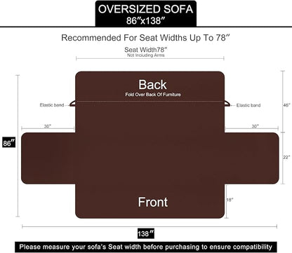 U-NICE HOME Large Sofa Cover Reversible Couch Cover, Khaki/Light Grey | - Image 6