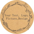 Custom Stickers Kraft Paper Labels Personalized Withe Text, Business Logo Customized Food Jars Labels Bakery Label Sticker Package Favor Canning Circle 100pcs (Style 14)