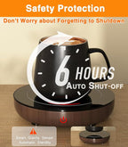 Coffee Mug Warmer with Gravity Sensor, Mug Warmer for Desk with LED Light, 3 Temp Settings & 6H Auto Shut Off Coffee Warmer, Electric Candle Warmer Plate for Beverage, Coffee, Tea, Milk