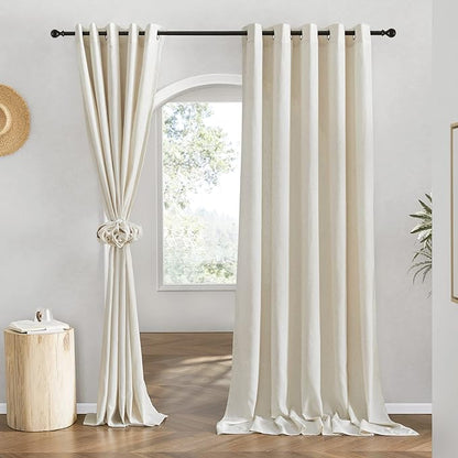 NICETOWN Flax Natural Linen 78 inch Curtains by NICETOWN