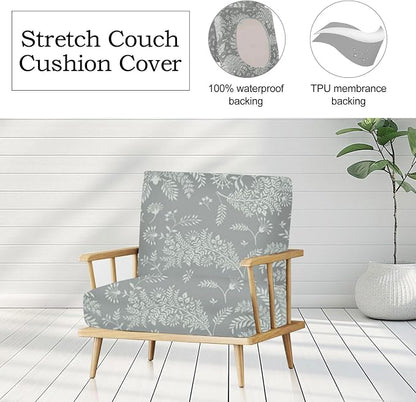 CALBODE Ourdoor Cushion Covers Waterproof Set of 8 Floral Printed Stretch Patio - Image 4
